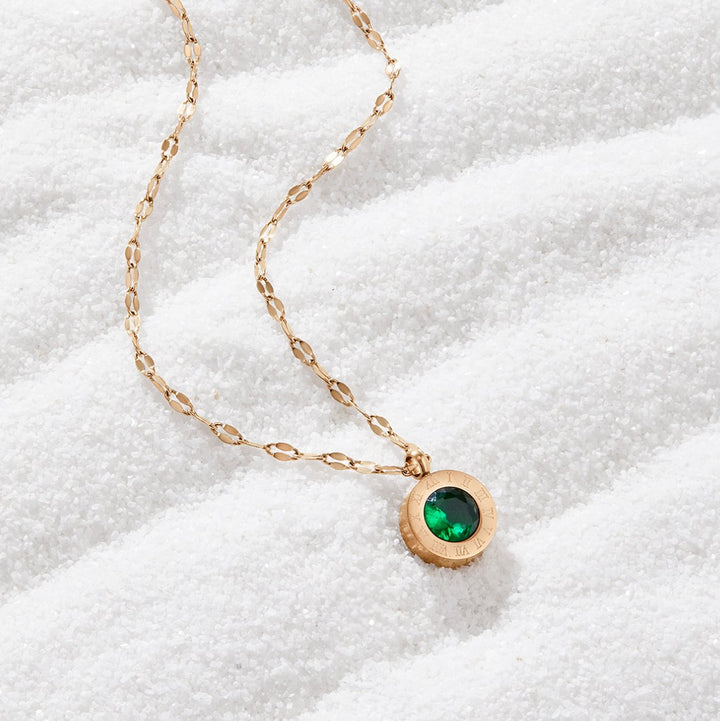 Vert collier en cristal Athena