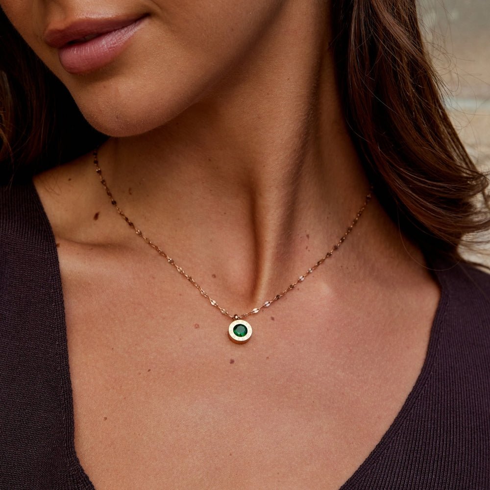 Vert collier en cristal Athena