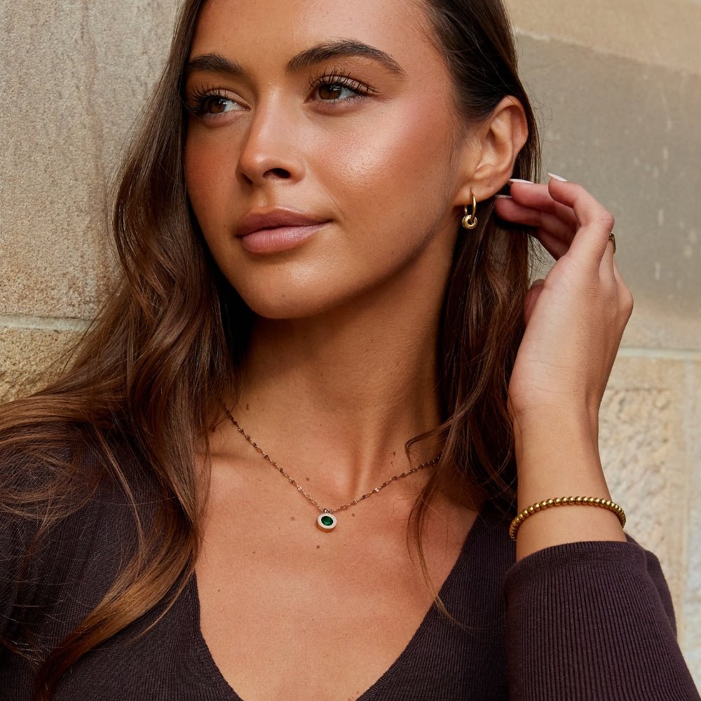 Vert collier en cristal Athena