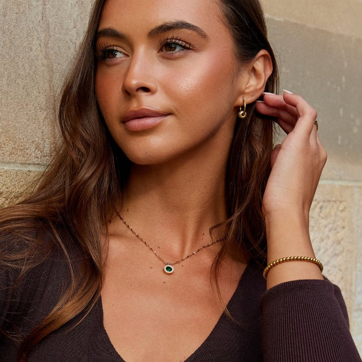 Vert collier en cristal Athena