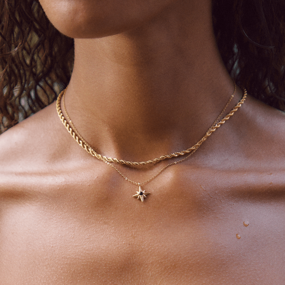 Collier Guiding Star avec cristal émeraude