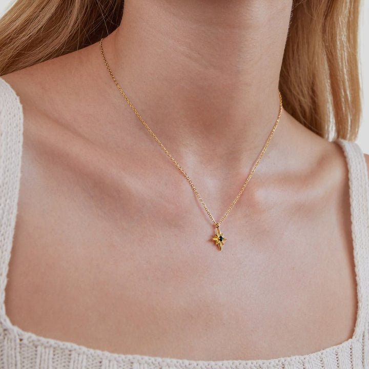 Collier Guiding Star avec cristal émeraude