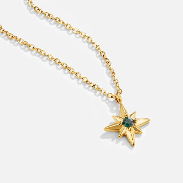 Collier Guiding Star avec cristal émeraude