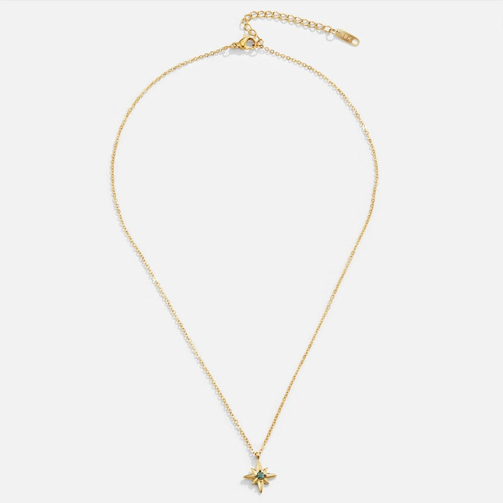 Collier Guiding Star avec cristal émeraude
