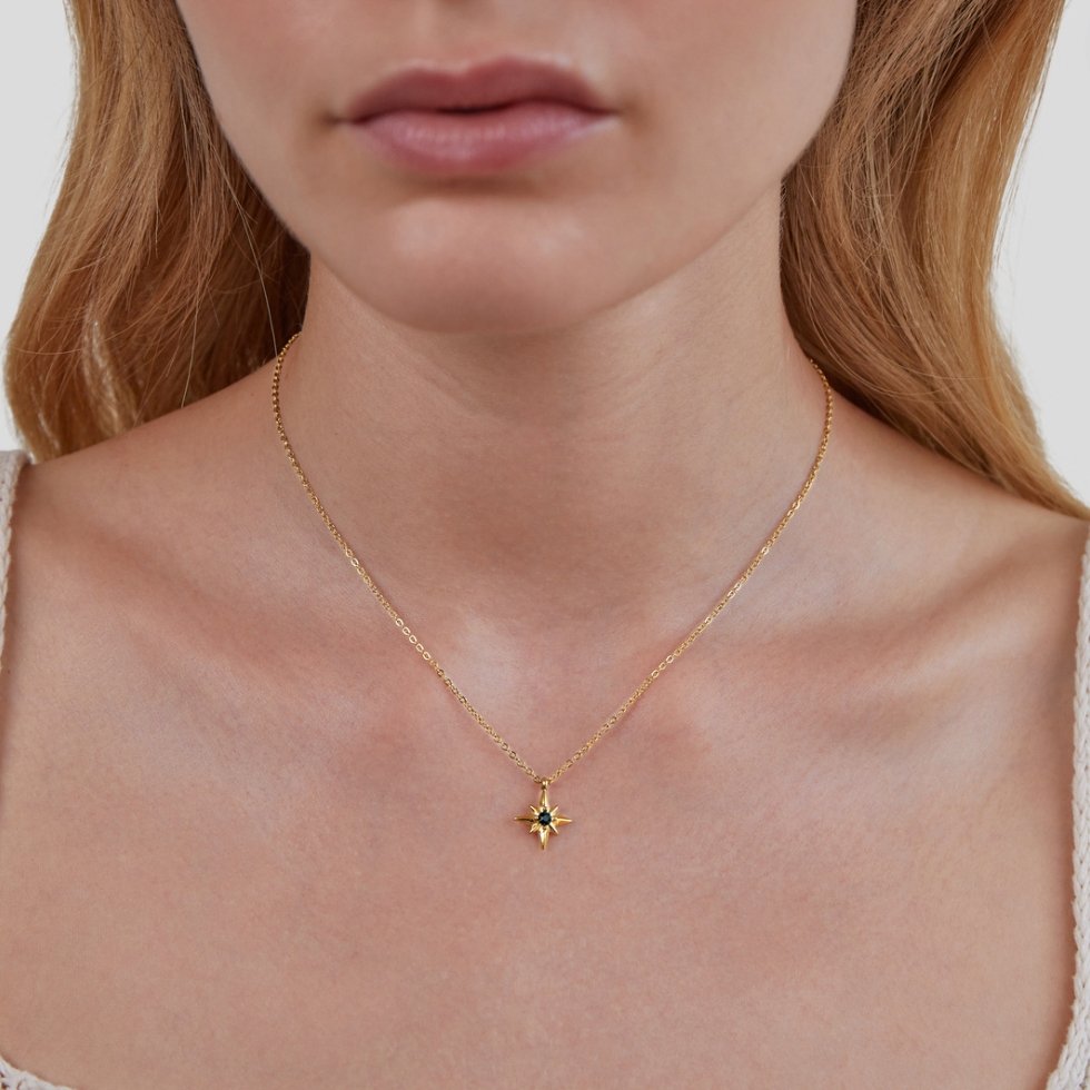 Collier Guiding Star avec cristal émeraude