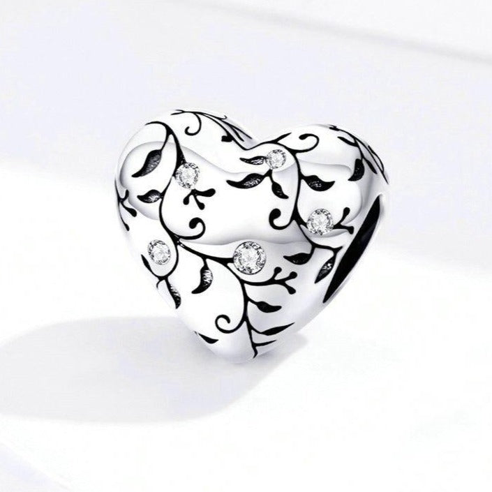Charm Cœur Fleuri – Maison Perle