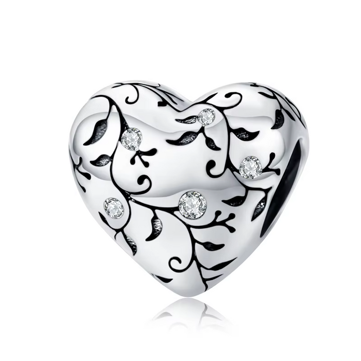 Charm Cœur Fleuri – Maison Perle