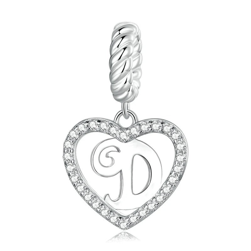 Charm Cœur Lettre D – Maison Perle