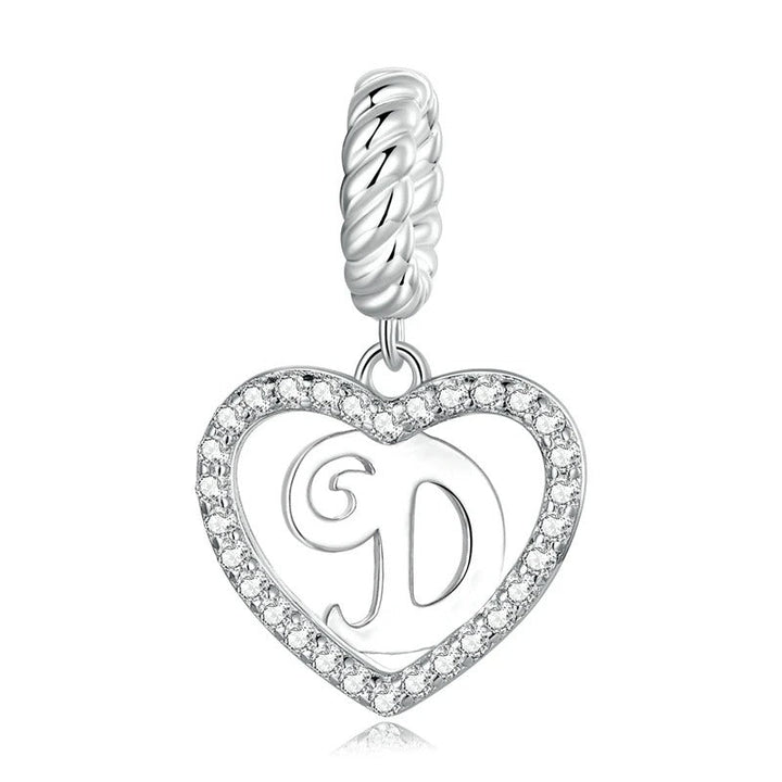 Charm Cœur Lettre D – Maison Perle