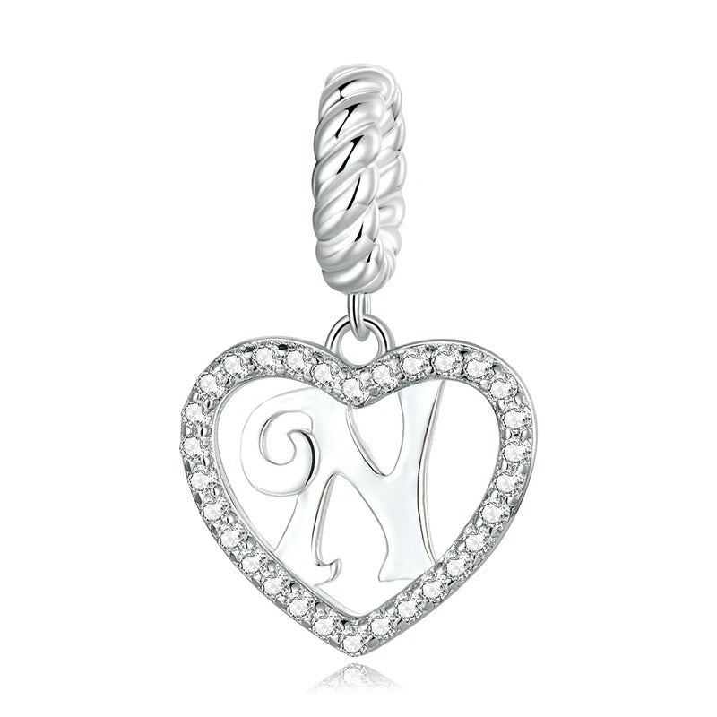 Charm Cœur Lettre N – Maison Perle