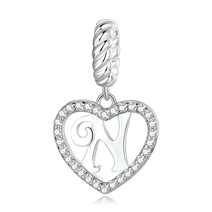 Charm Cœur Lettre N – Maison Perle