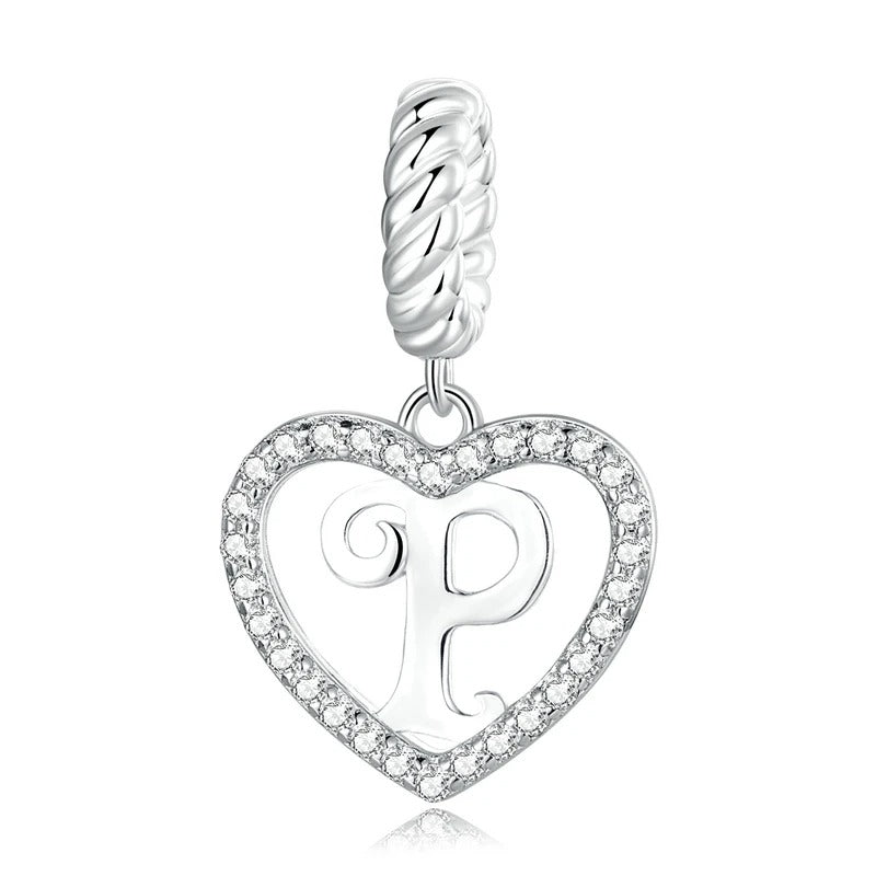 Charm Cœur Lettre P – Maison Perle
