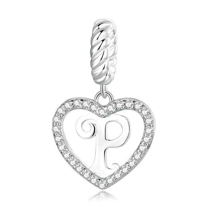 Charm Cœur Lettre P – Maison Perle