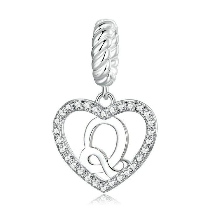 Charm Cœur Lettre Q – Maison Perle