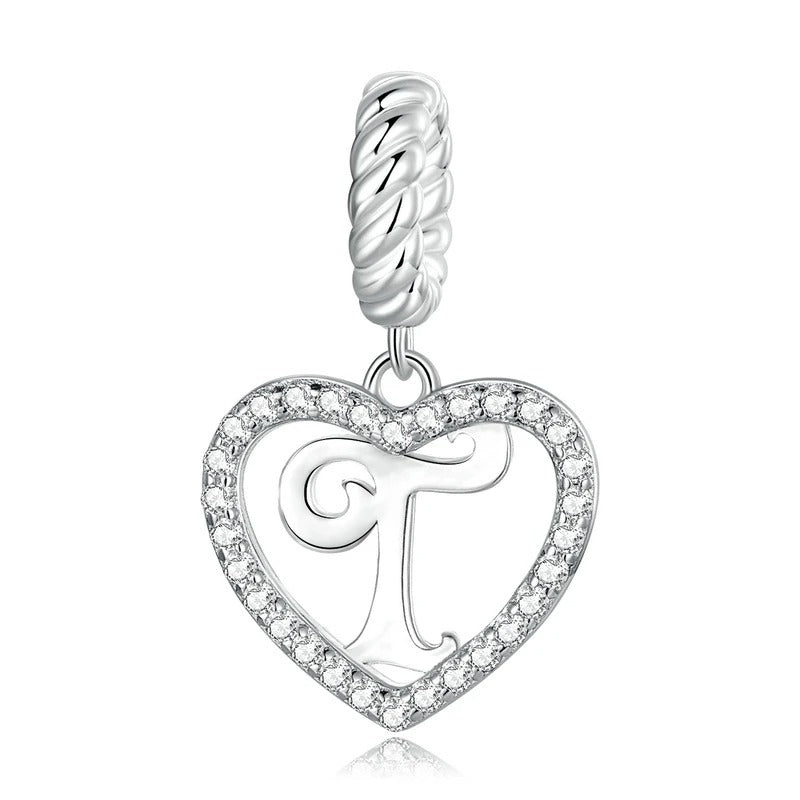 Charm Cœur Lettre T – Maison Perle