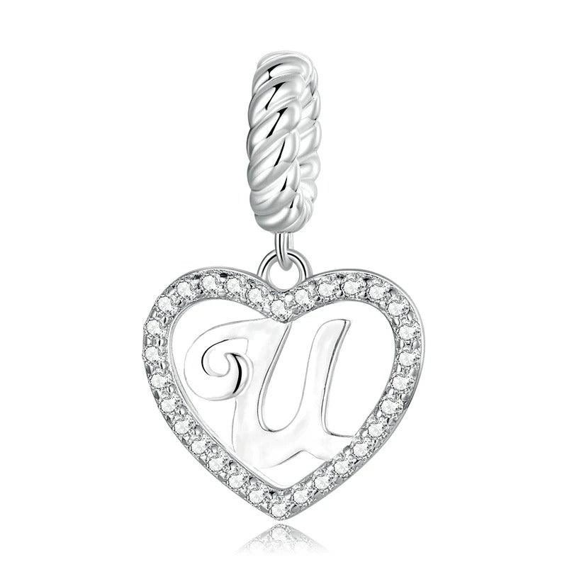 Charm Cœur Lettre U – Maison Perle