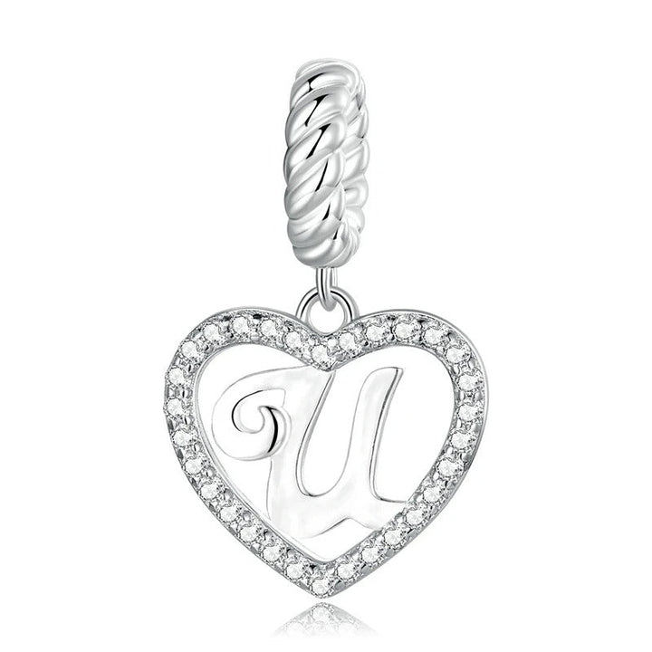Charm Cœur Lettre U – Maison Perle