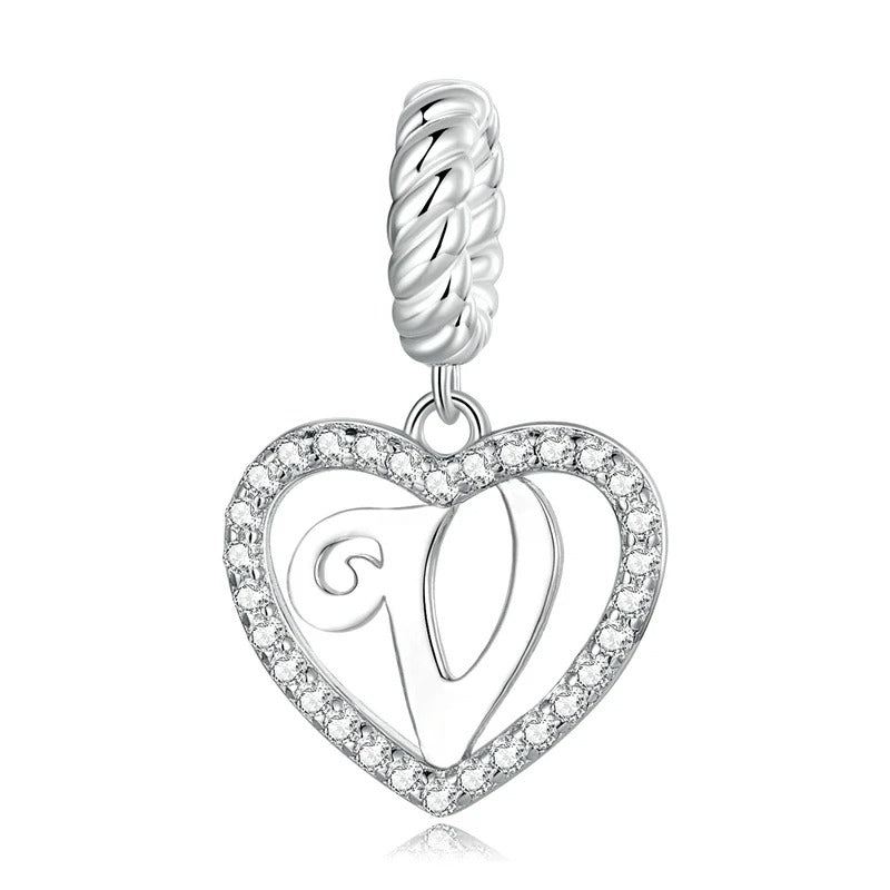 Charm Cœur Lettre V – Maison Perle