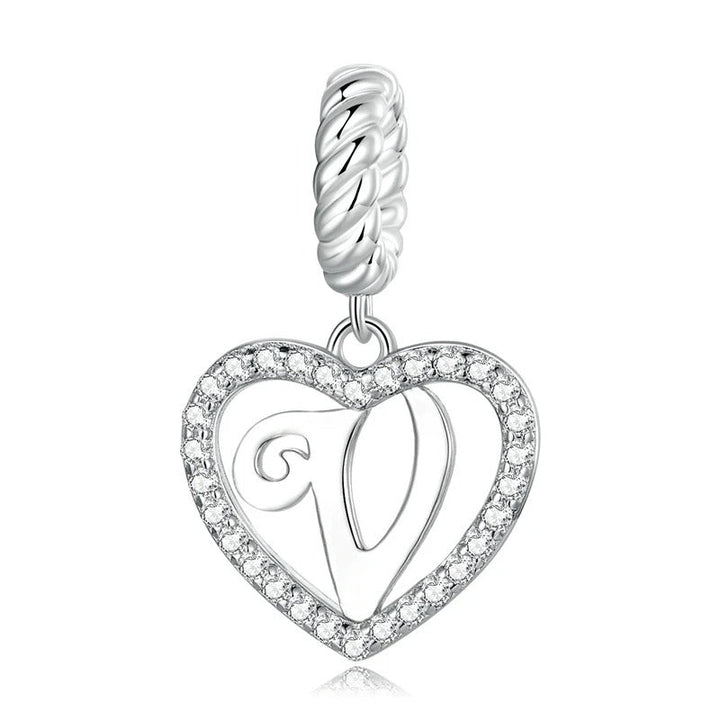 Charm Cœur Lettre V – Maison Perle