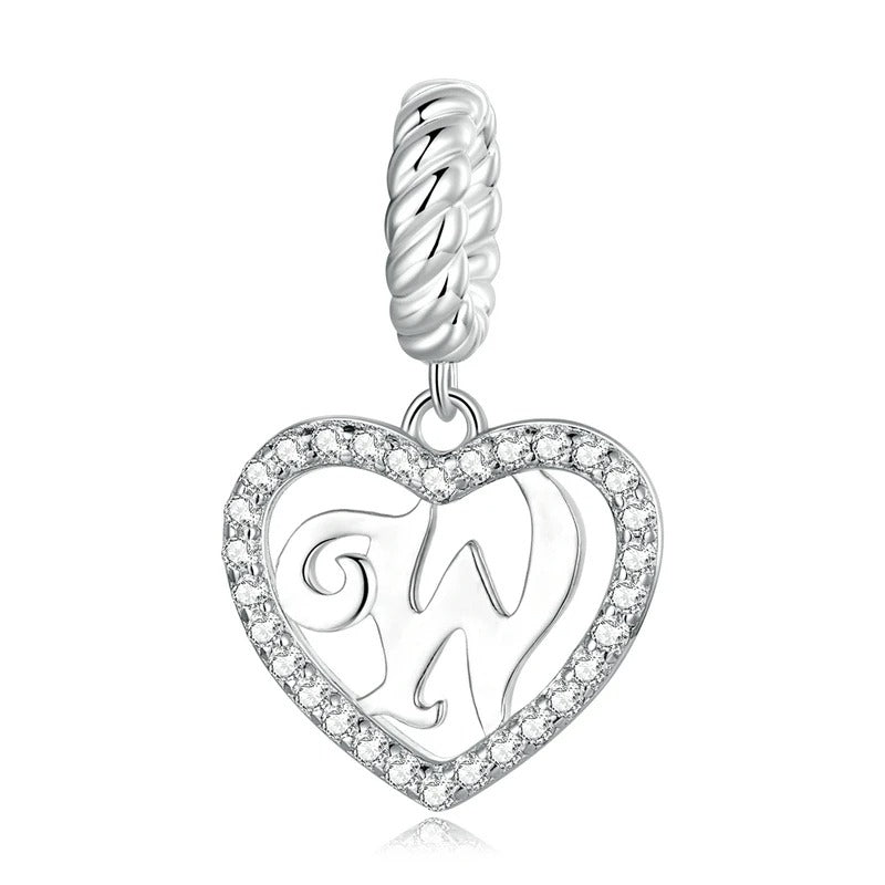 Charm Cœur Lettre W – Maison Perle