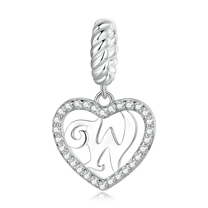 Charm Cœur Lettre W – Maison Perle