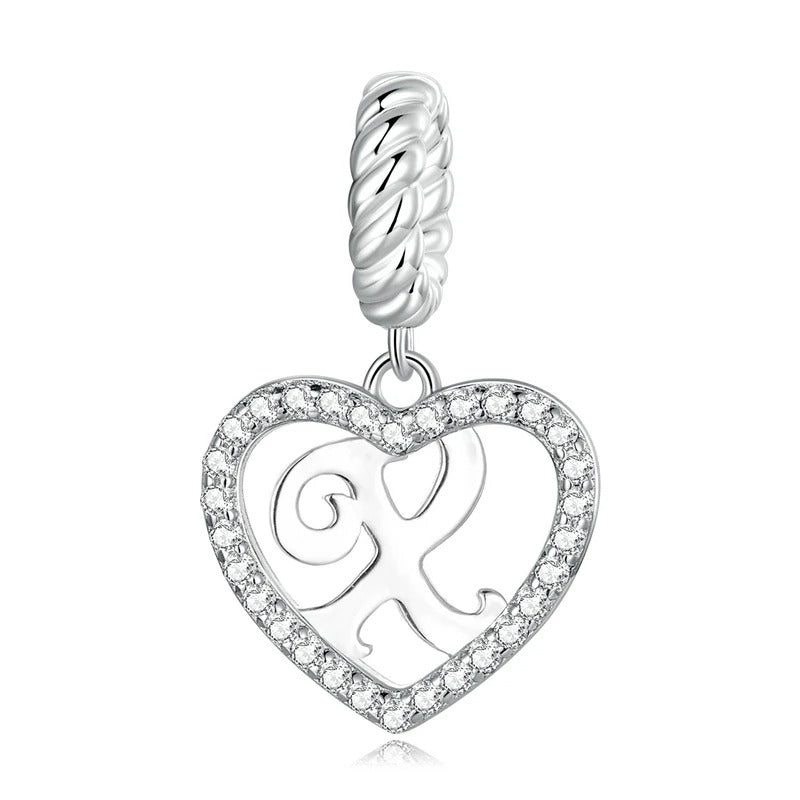 Charm Cœur Lettre X – Maison Perle