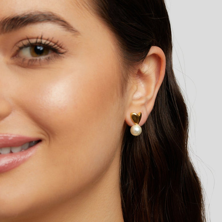 Boucles d’oreilles cœur et perle