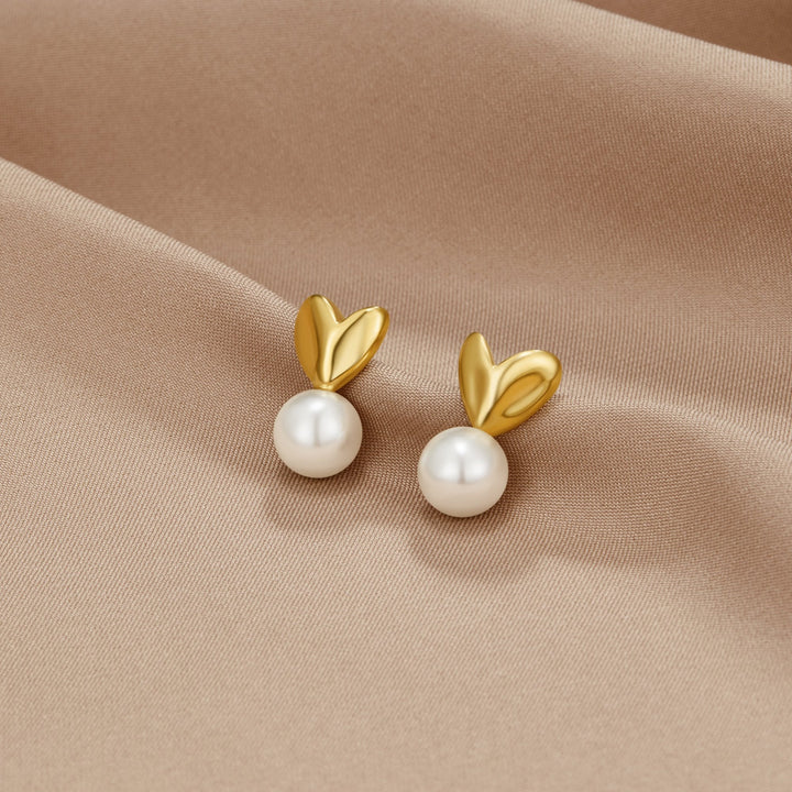 Boucles d’oreilles cœur et perle