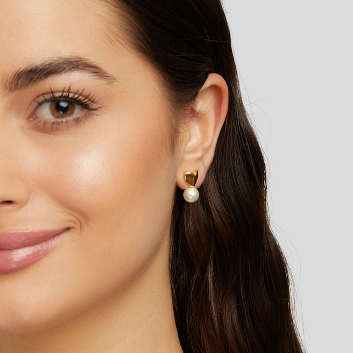 Boucles d’oreilles cœur et perle
