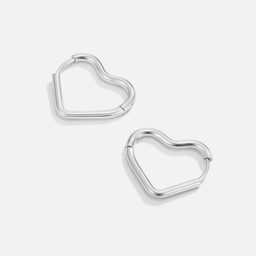 Boucles d’oreilles argentées cœur
