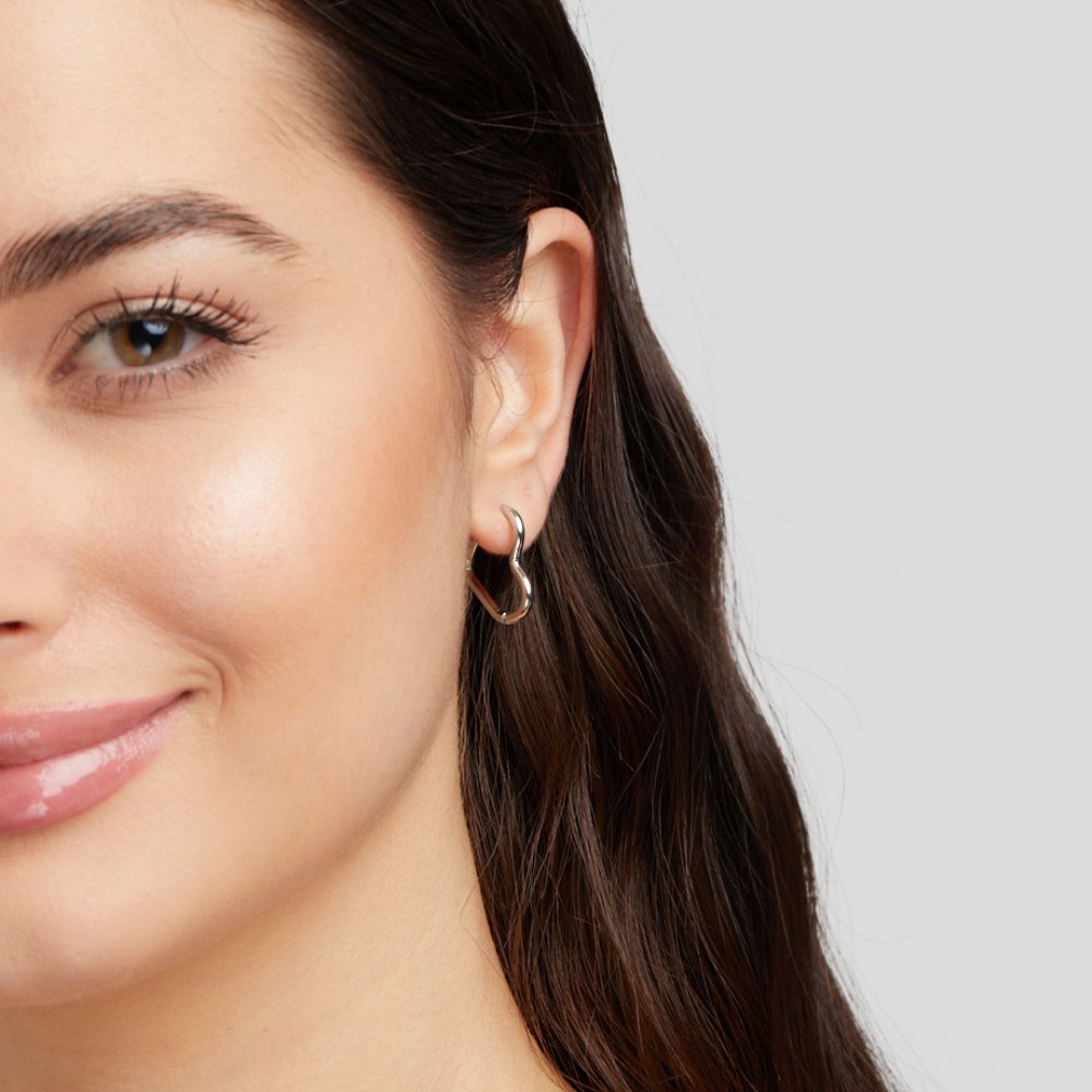 Boucles d’oreilles argentées cœur