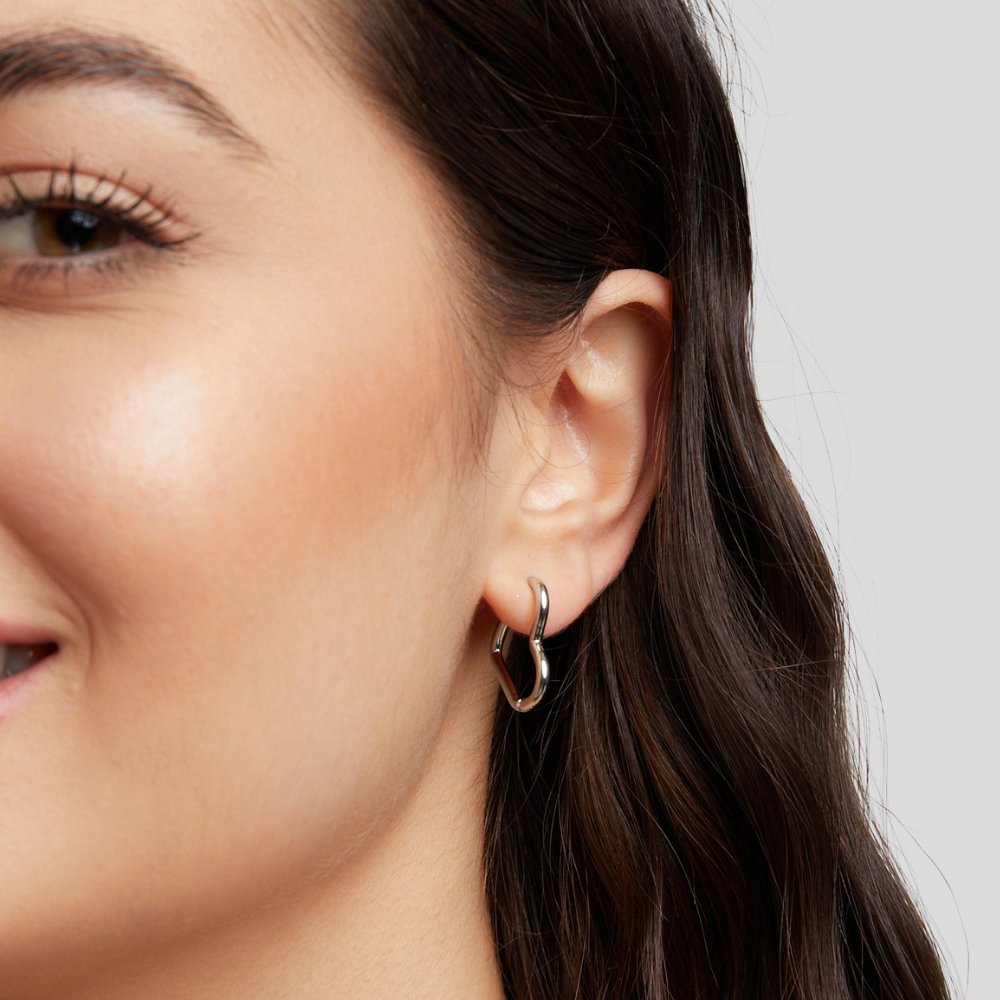 Boucles d’oreilles argentées cœur