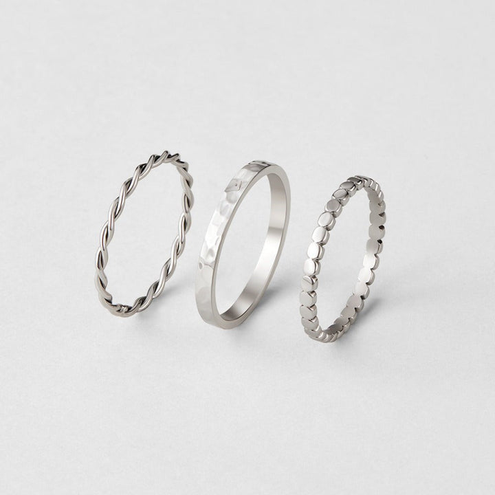 Bague Hella argentée empilée