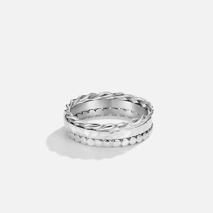 Bague Hella argentée empilée
