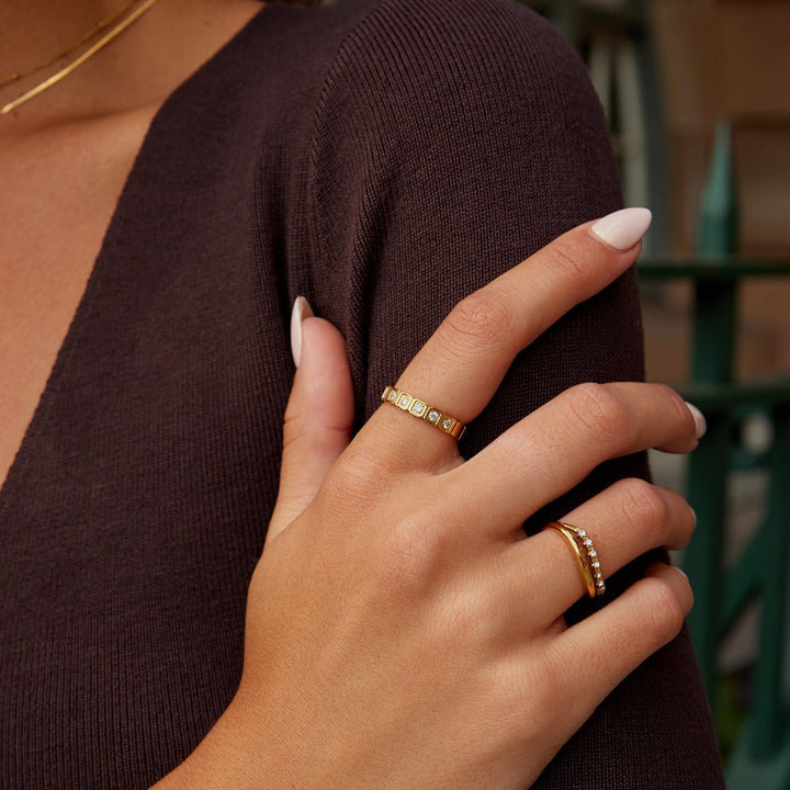 Bague Hera dorée cristal