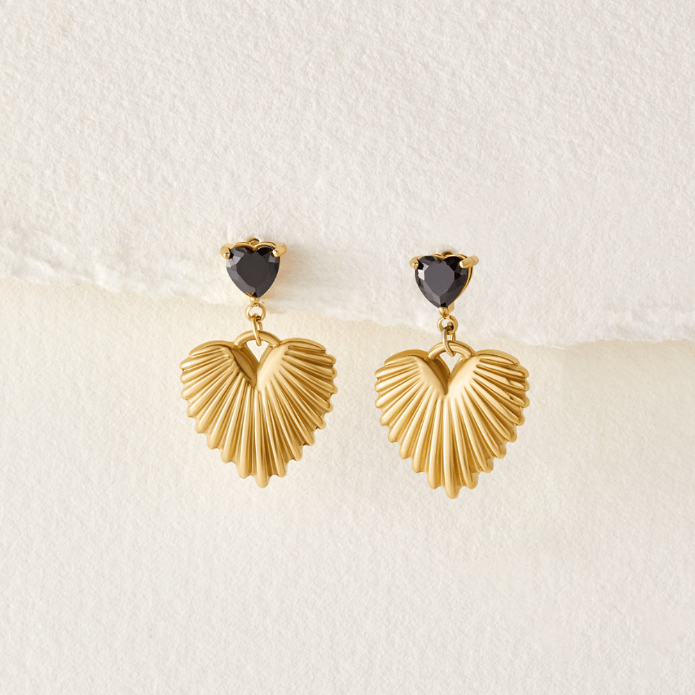 Boucles d’oreilles cœur dorées Hera