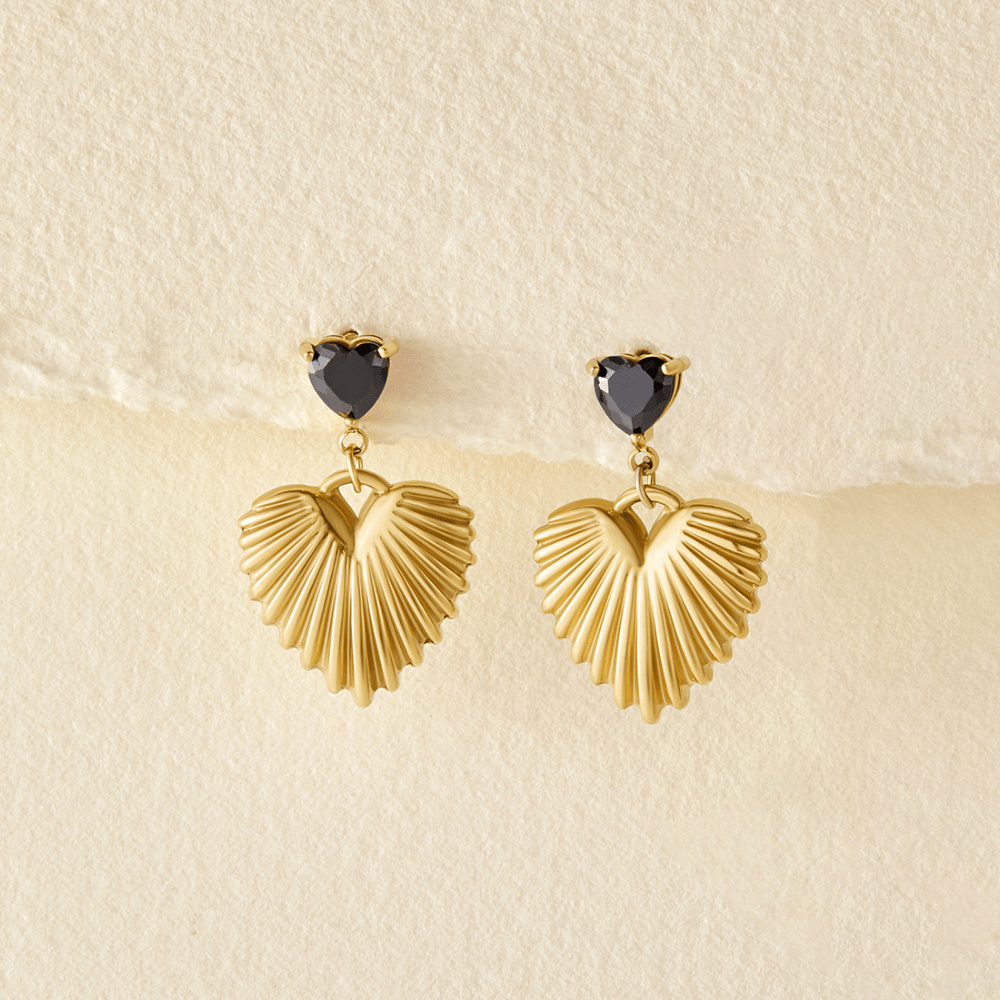 Boucles d’oreilles cœur dorées Hera