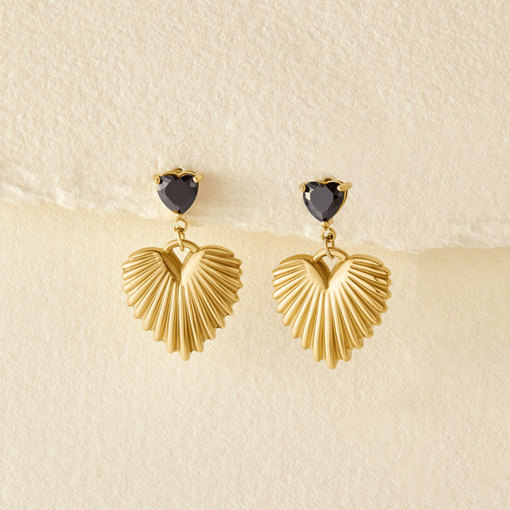 Boucles d’oreilles cœur dorées Hera