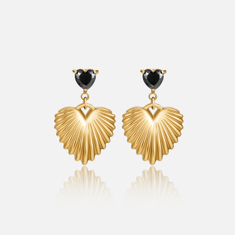 Boucles d’oreilles cœur dorées Hera