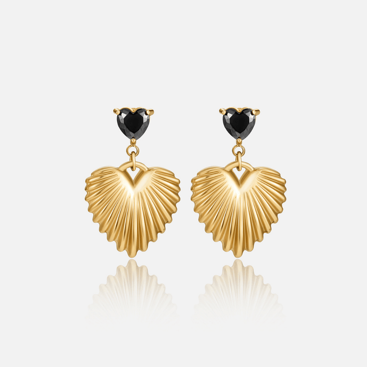 Boucles d’oreilles cœur dorées Hera