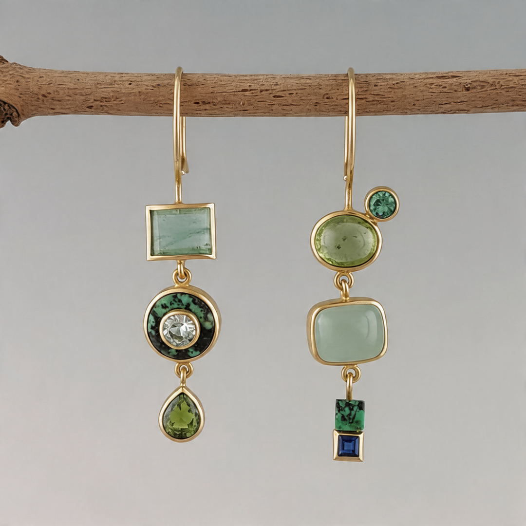 Boucles d’oreilles vintage vertes