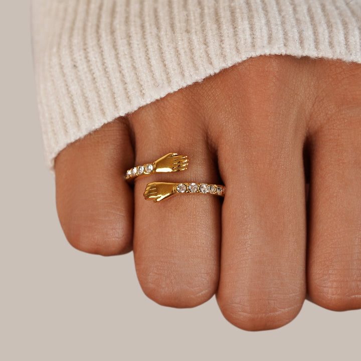Bague Étreinte Éternelle dorée 18K