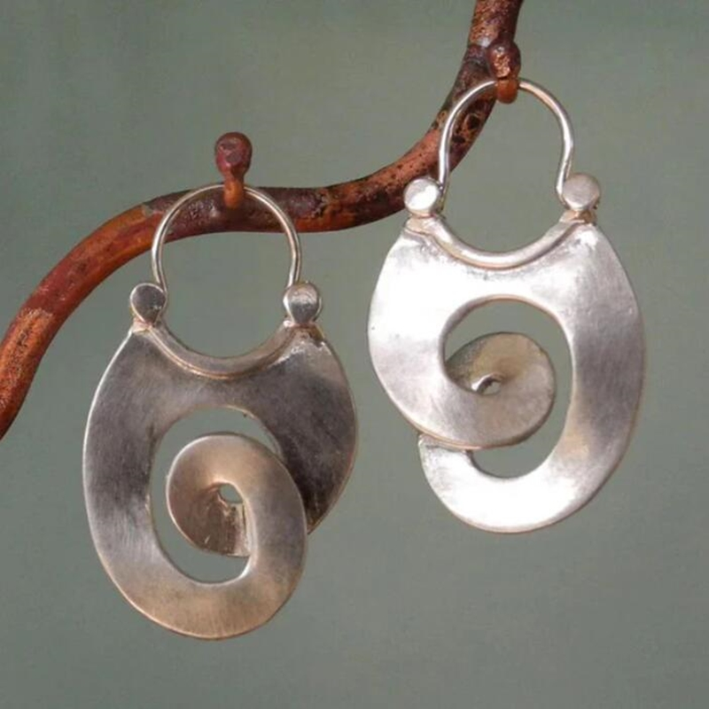 Boucles d’oreilles vintage argentées spirales