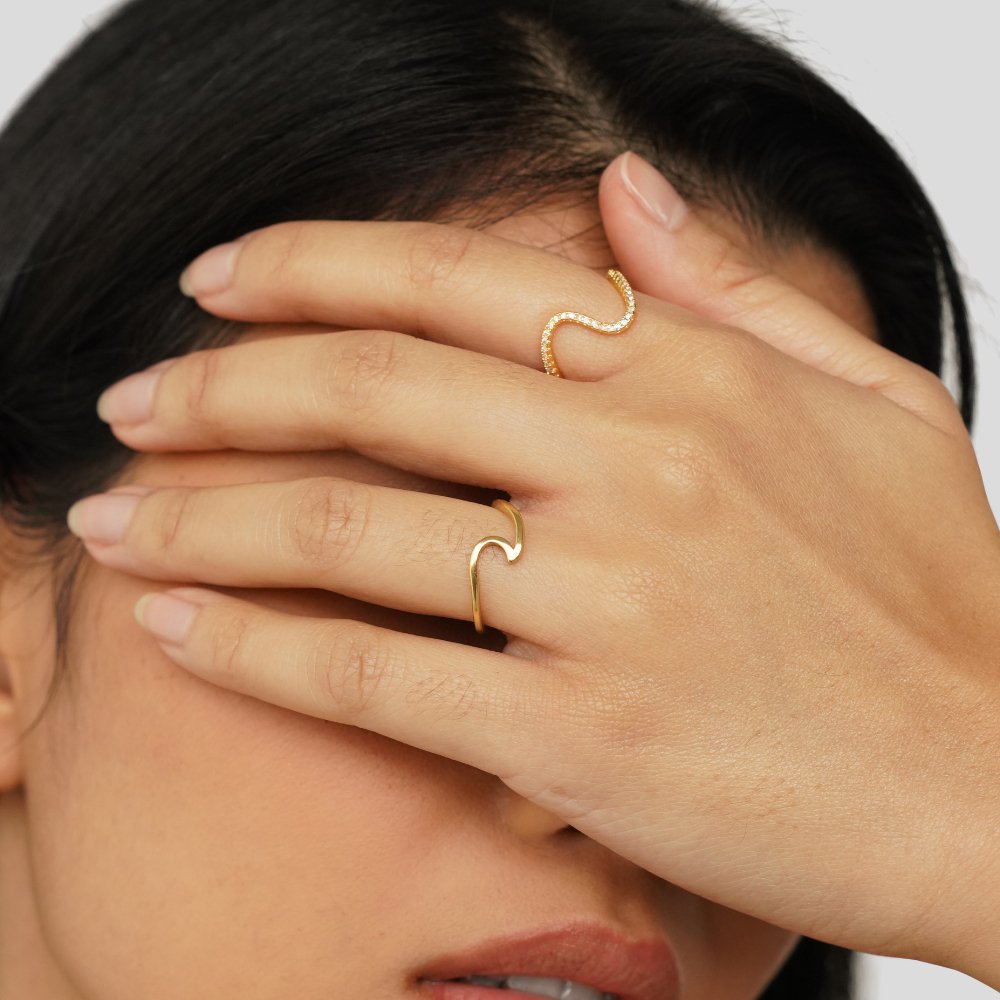 Bague Imari dorée ondulée