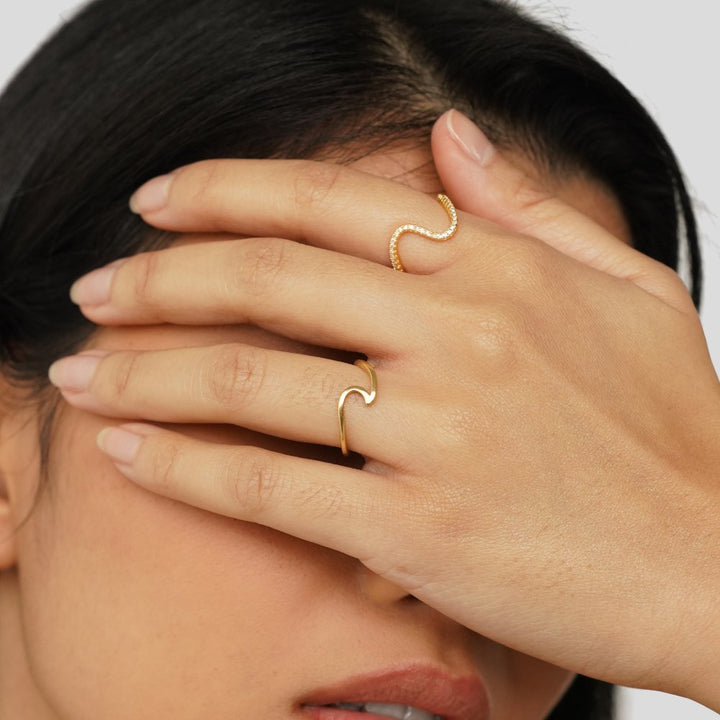 Bague Imari dorée ondulée