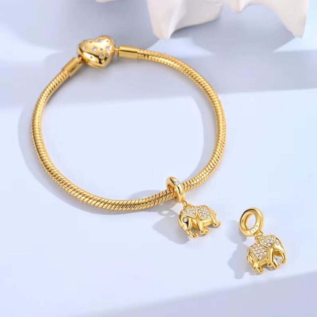 Charm Petit éléphant doré - Maison Perle