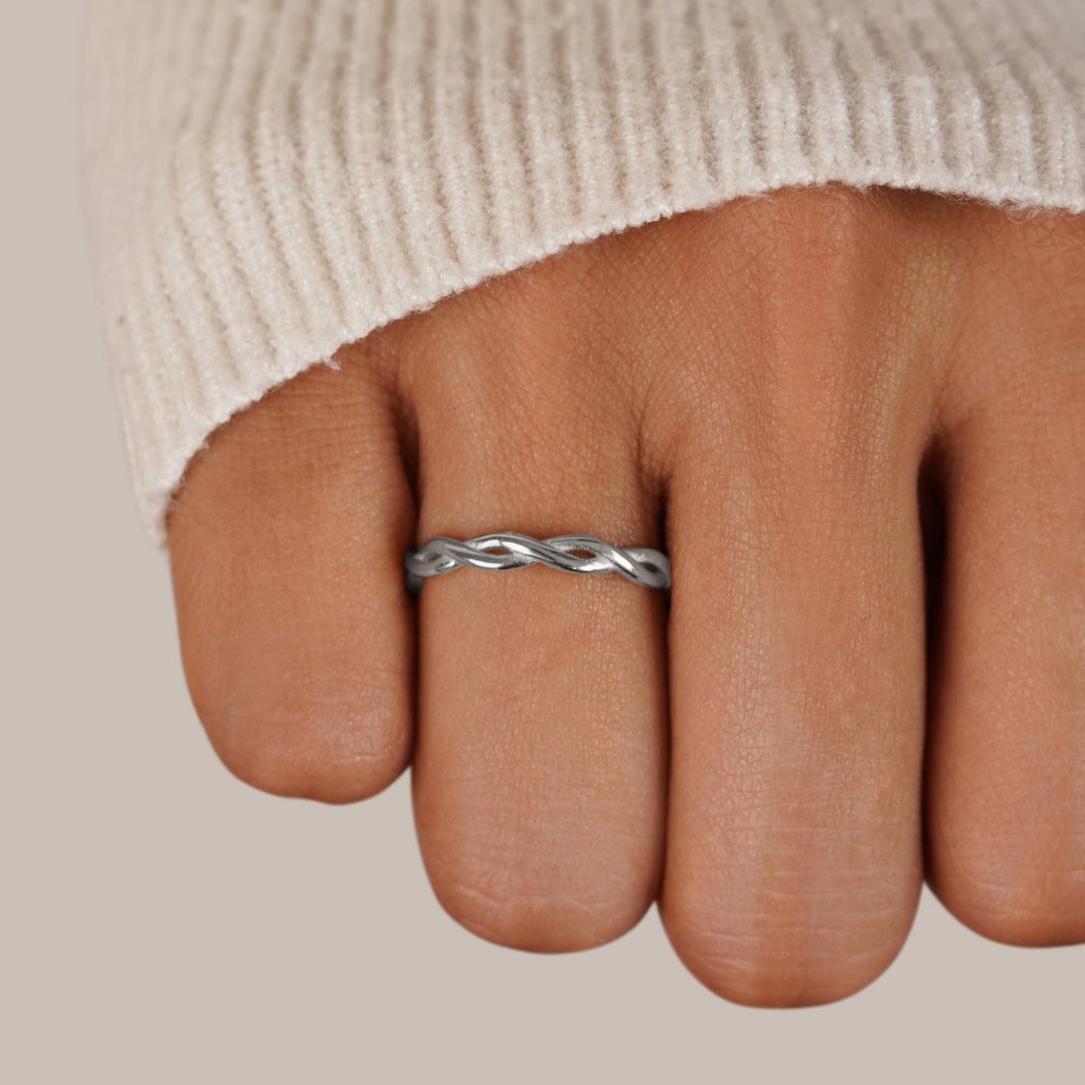 Bague infini 18K argentée