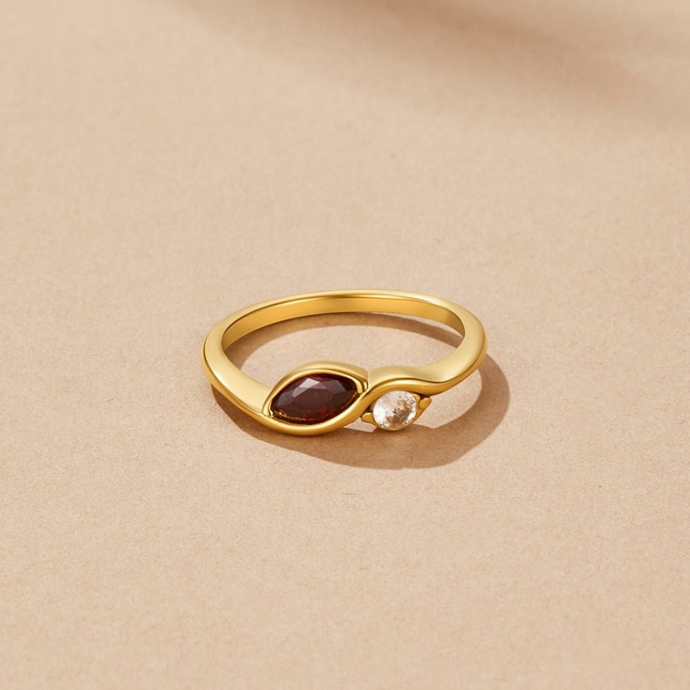 Bague infini cristal grenat rouge