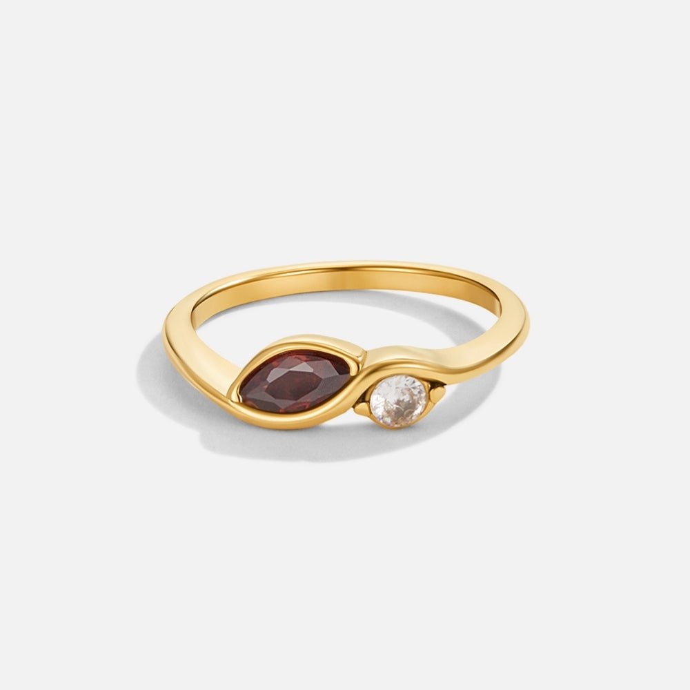 Bague infini cristal grenat rouge