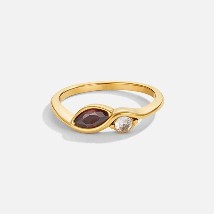 Bague infini cristal grenat rouge
